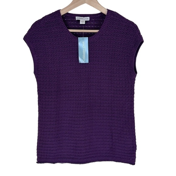 Coldwater Creek Sleeveless Knit Sweater Purple Size Small - Picture 7 of 7